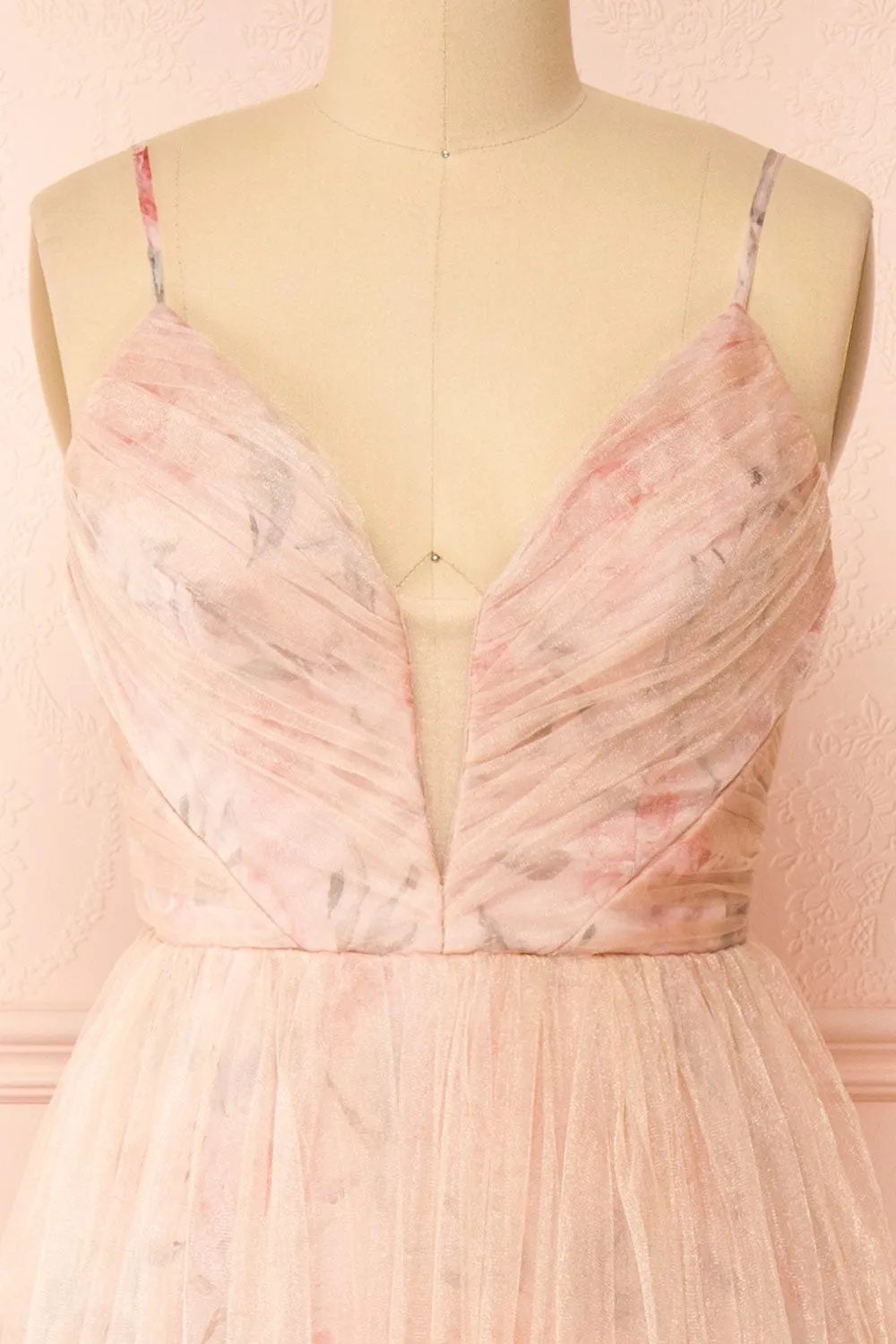 Majah Blush | Maxi Floral Tulle Dress sold by Boutique 1861 product image thumbnail 3