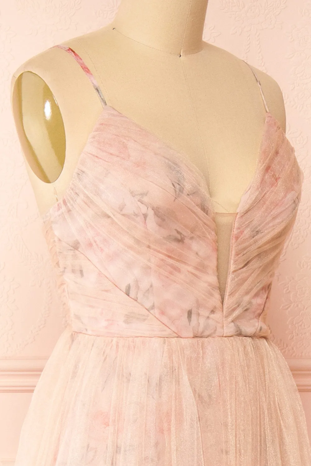 Majah Blush | Maxi Floral Tulle Dress sold by Boutique 1861 product image thumbnail 5