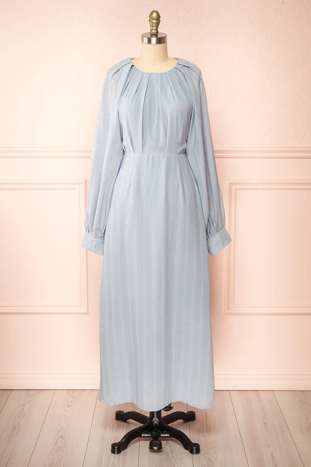 Kajal Blue | Long Sleeve Plaid Maxi Dress sold by Boutique 1861 product image thumbnail 4