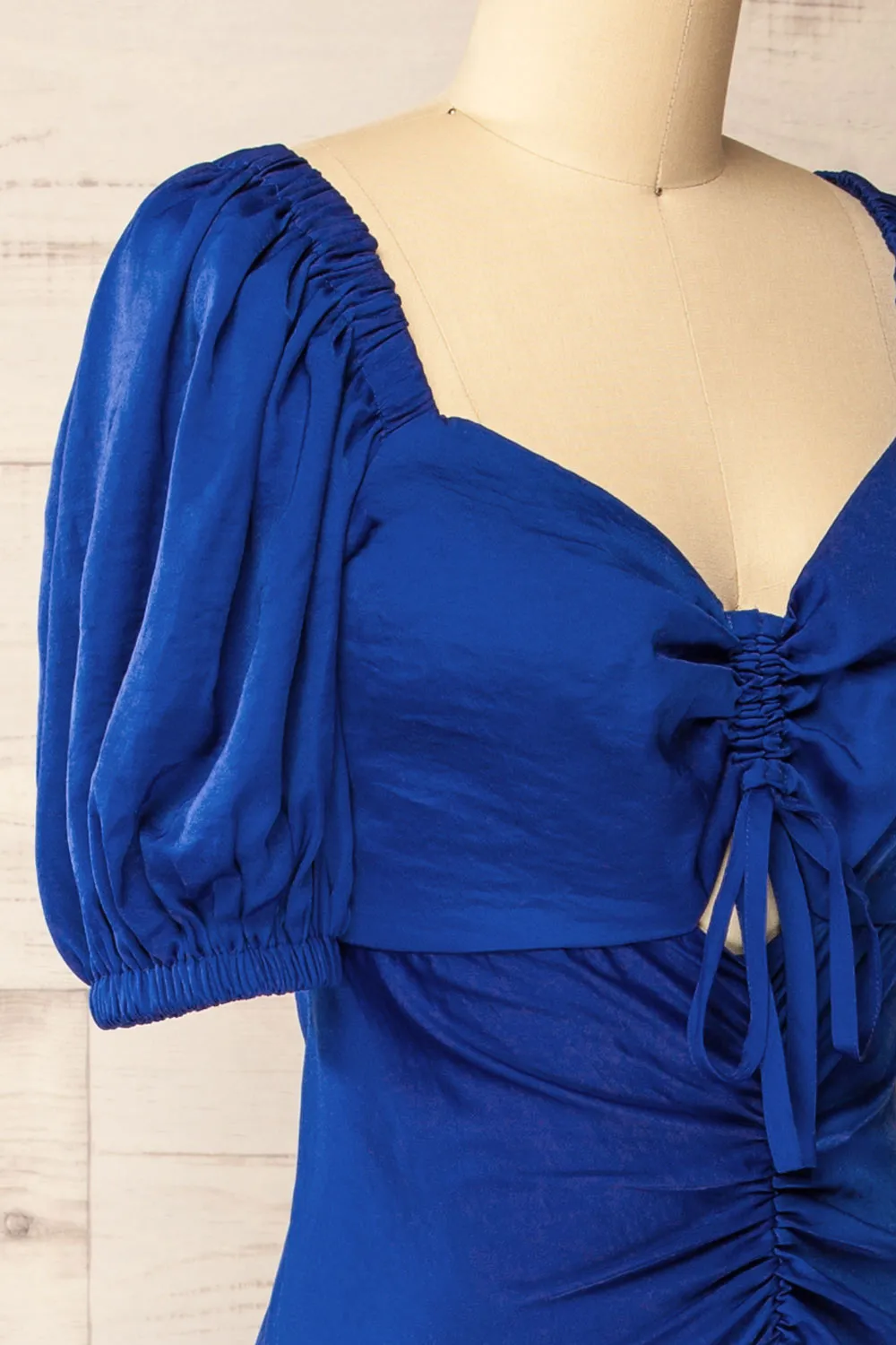Chamonix | Midi Blue Dress w/ Ruched Details sold by Boutique 1861 product image thumbnail 4