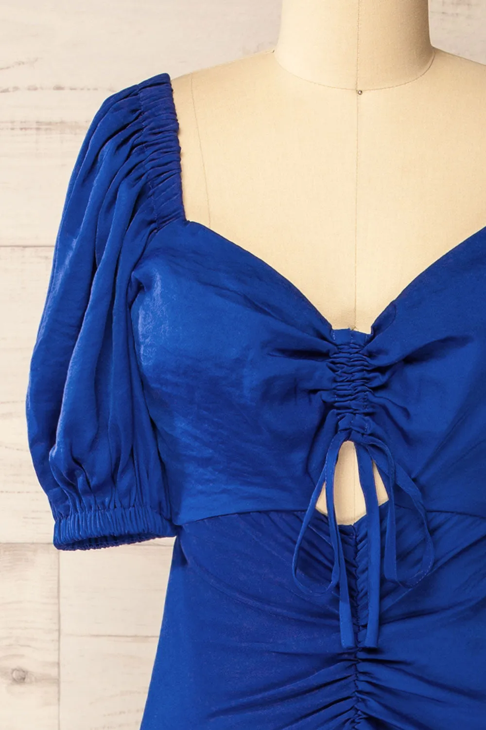 Chamonix | Midi Blue Dress w/ Ruched Details sold by Boutique 1861 product image thumbnail 2
