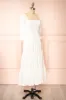 Galadriel | White Midi Dress w/ Ruched Bust sold by Boutique 1861