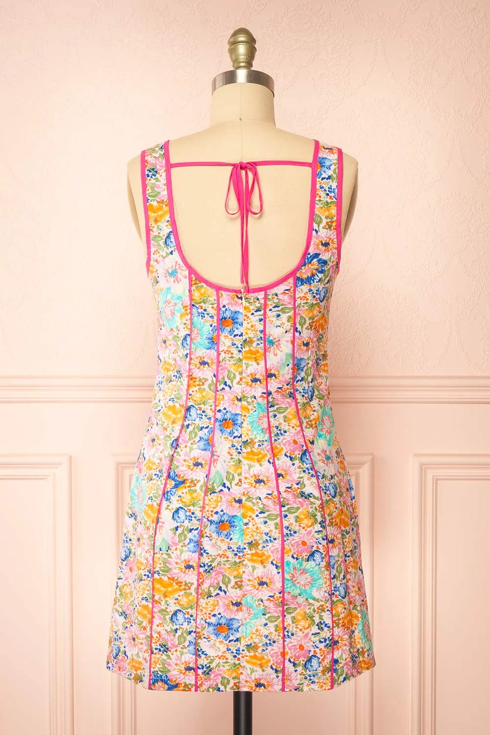 Migina | Short Fitted Dress w/ Floral Pattern sold by Boutique 1861 product image thumbnail 3