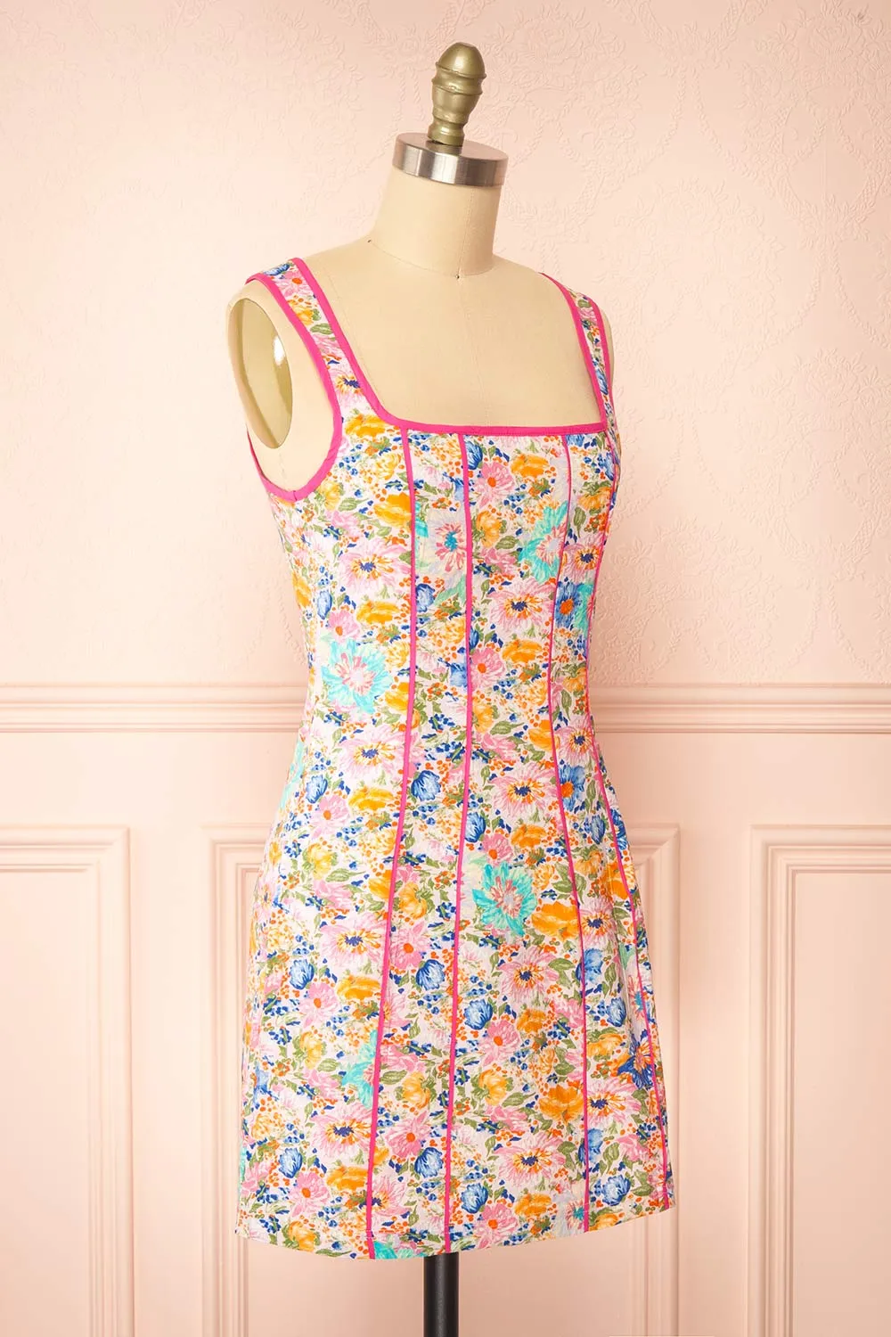 Migina | Short Fitted Dress w/ Floral Pattern sold by Boutique 1861 product image thumbnail 5