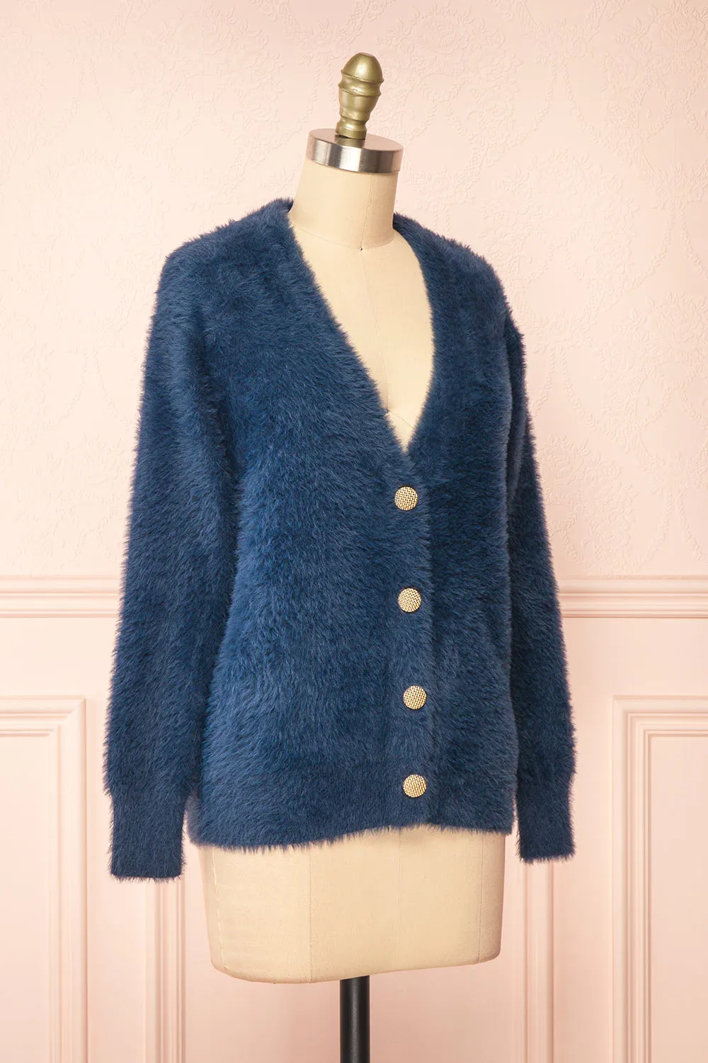 Leni Blue | Fuzzy Cardigan sold by Boutique 1861 product image thumbnail 4