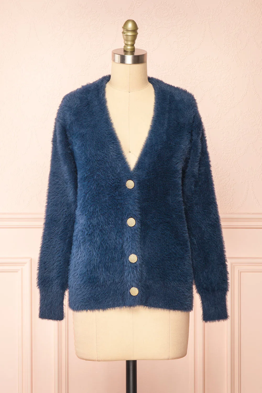 Leni Blue | Fuzzy Cardigan sold by Boutique 1861
