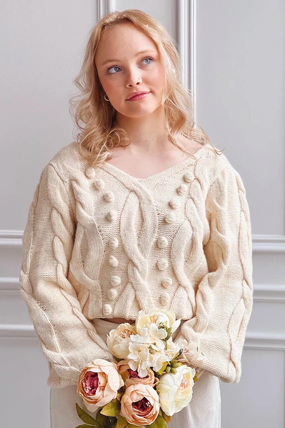 Maloune | Beige Sweater w/ Pompoms sold by Boutique 1861 product image thumbnail 2