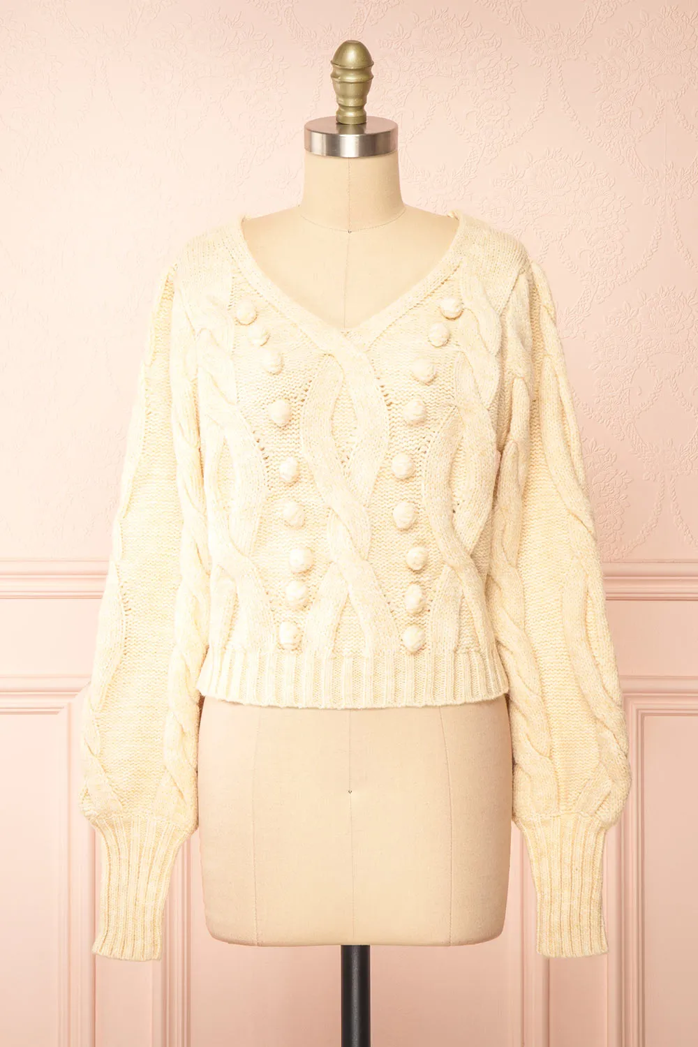 Maloune | Beige Sweater w/ Pompoms sold by Boutique 1861 product image thumbnail 4