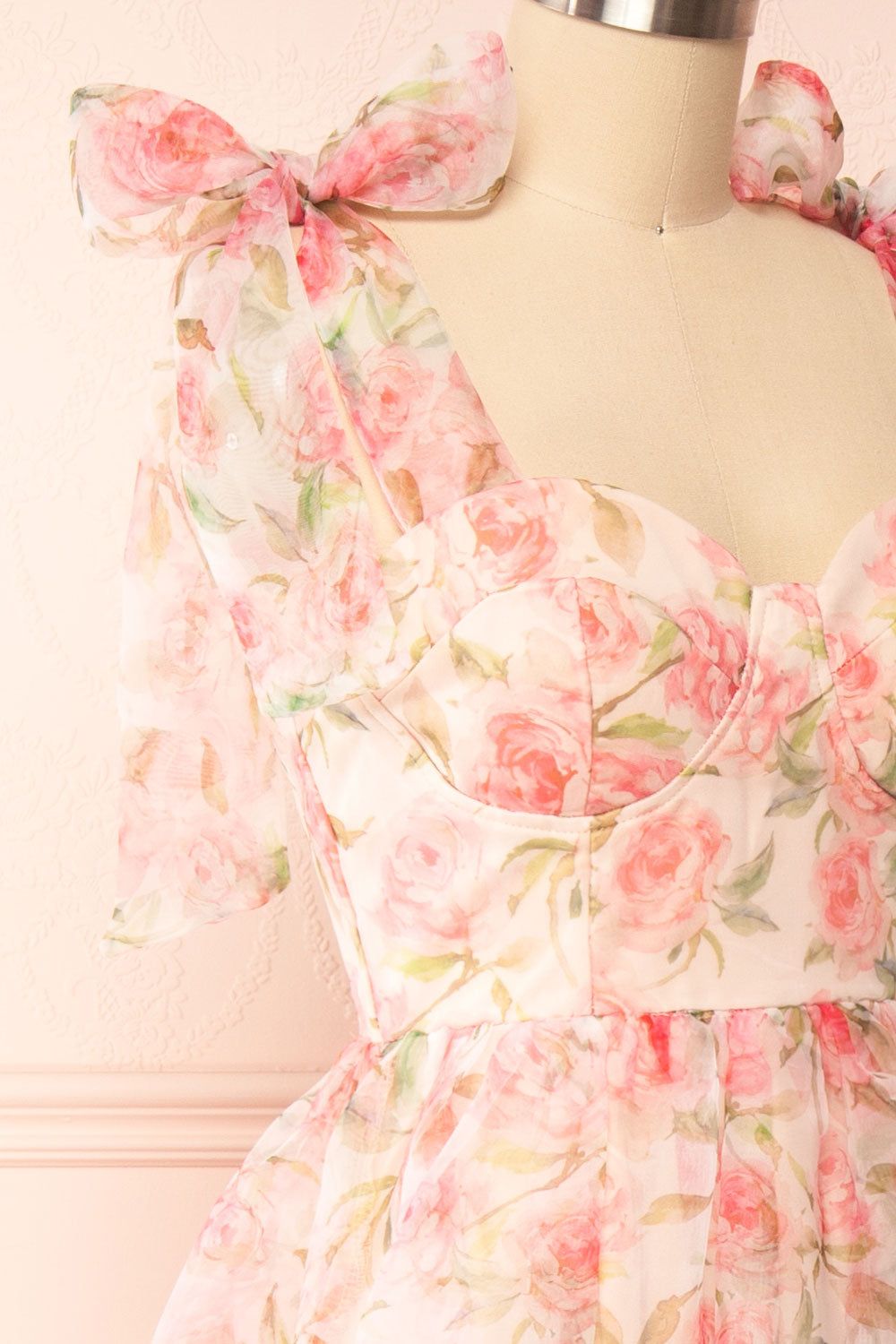 Marisole | Bustier Floral Midi Dress w/ Bow Straps sold by Boutique 1861 product image thumbnail 5