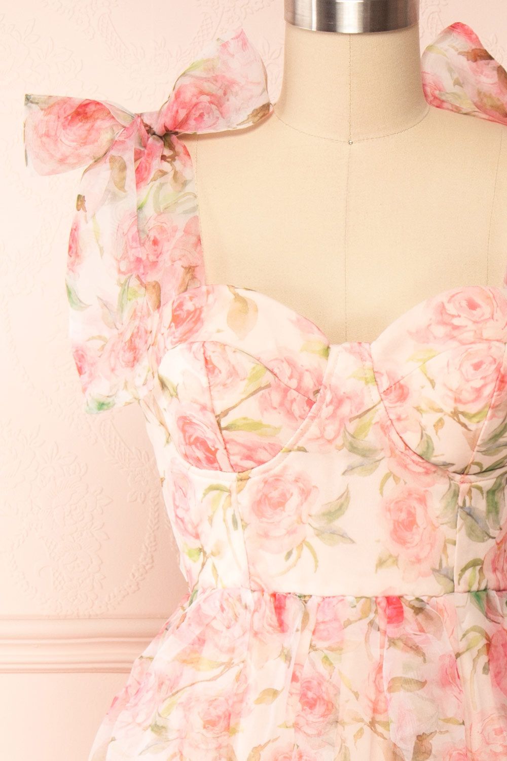 Marisole | Bustier Floral Midi Dress w/ Bow Straps sold by Boutique 1861 product image thumbnail 7