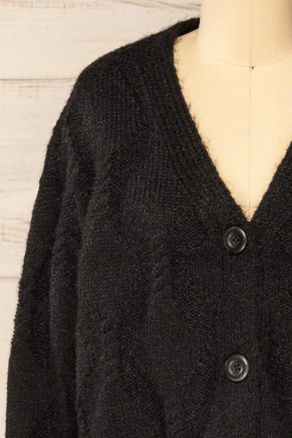 Eggje Black | Button-Up Knit Cardigan sold by Boutique 1861 product image thumbnail 2