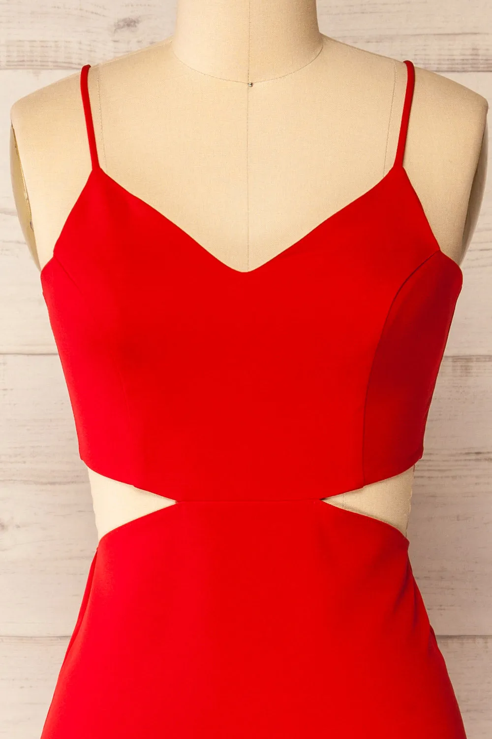 Komia Red | Fitted Midi Dress w/ Cut-Outs sold by Boutique 1861 product image thumbnail 3