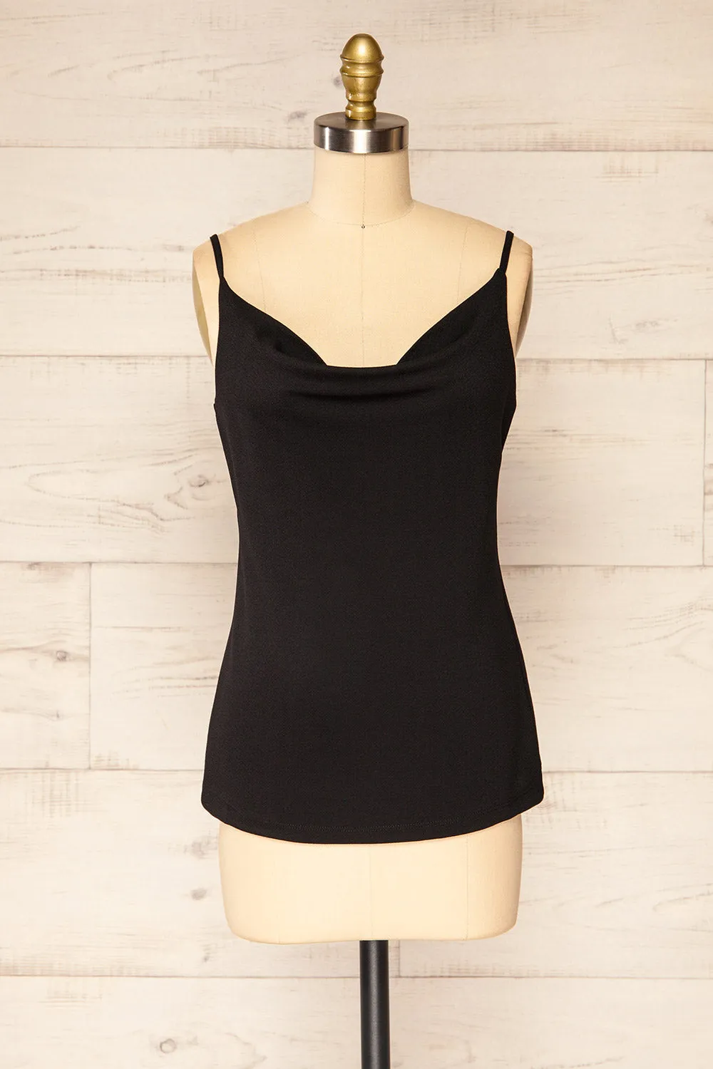 Partye Black | Cowl Neck Cami Top sold by Boutique 1861