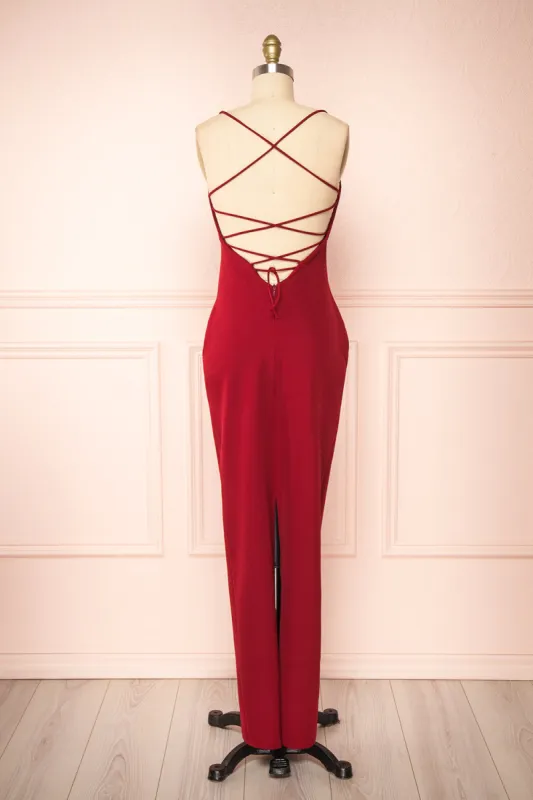 Arianna Burgundy | Mermaid Maxi Dress sold by Boutique 1861