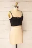 Bergen Black | Cropped Corset w/ Lace Trim sold by Boutique 1861