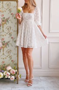 Rosenie | White Lace Babydoll Dress sold by Boutique 1861