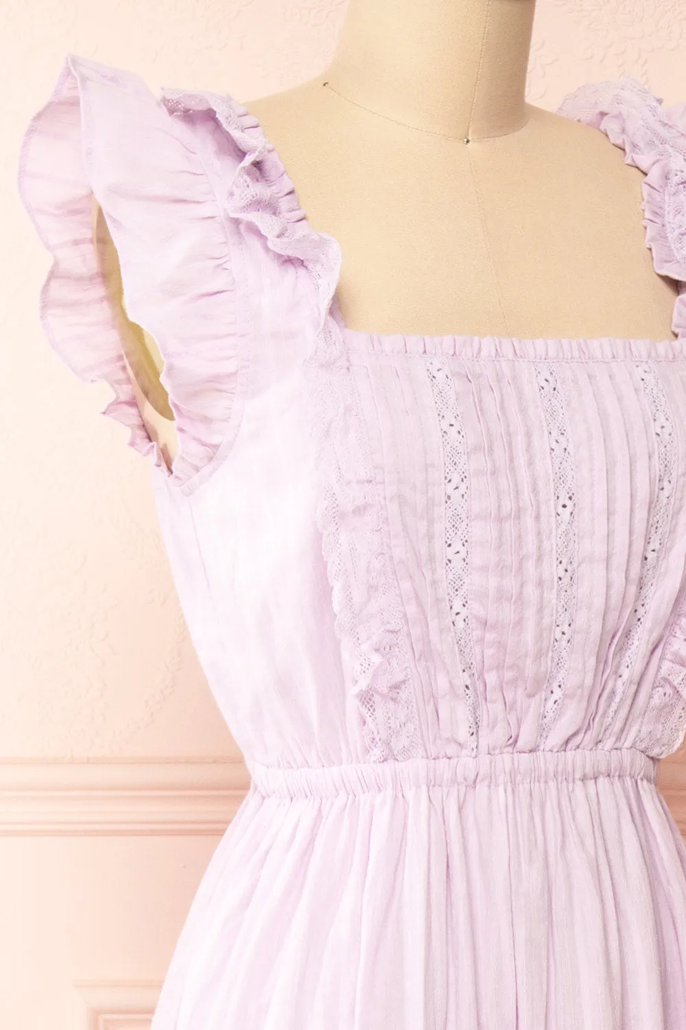 Leonora Lilac | Midi Dress w/ Ruffles & Lace sold by Boutique 1861 product image thumbnail 5