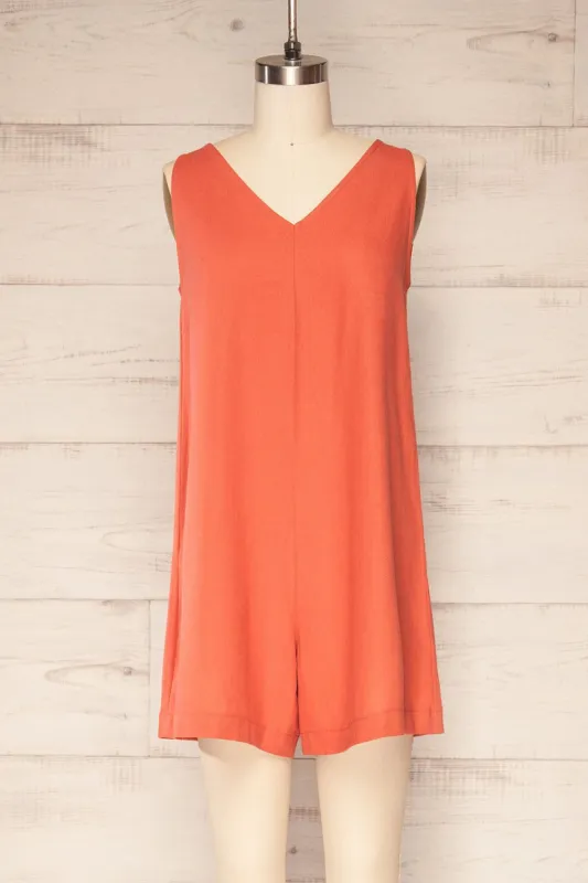 Rigaletta | Oversized V-Neck Romper sold by Boutique 1861