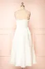Nezuko | White A-Line Embroidered Bridal Midi Dress sold by Boutique 1861