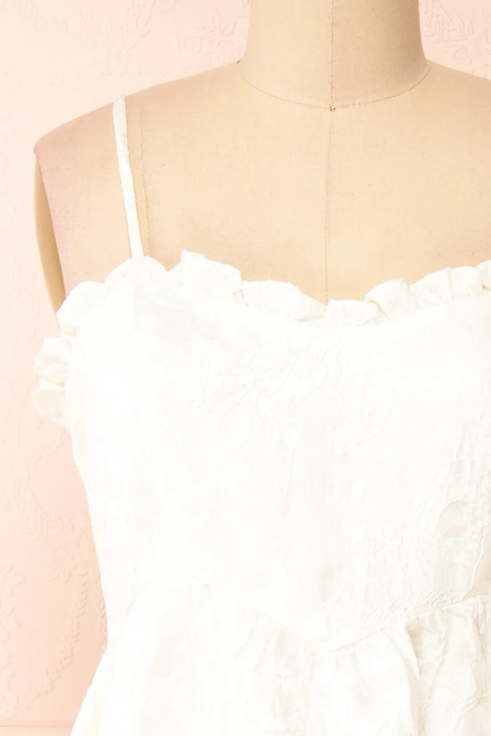 Nezuko | White A-Line Embroidered Bridal Midi Dress sold by Boutique 1861 product image thumbnail 2