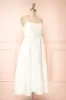 Nezuko | White A-Line Embroidered Bridal Midi Dress sold by Boutique 1861