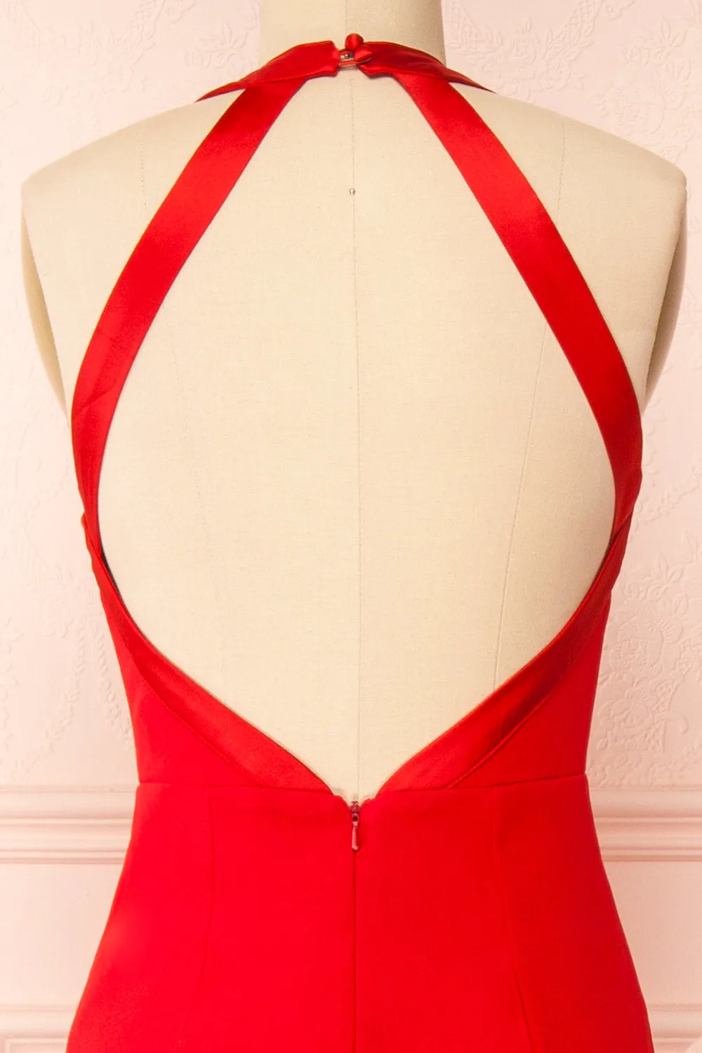 Sandra Red | Halter Mermaid Maxi Dress w/ Open Back sold by Boutique 1861 product image thumbnail 4