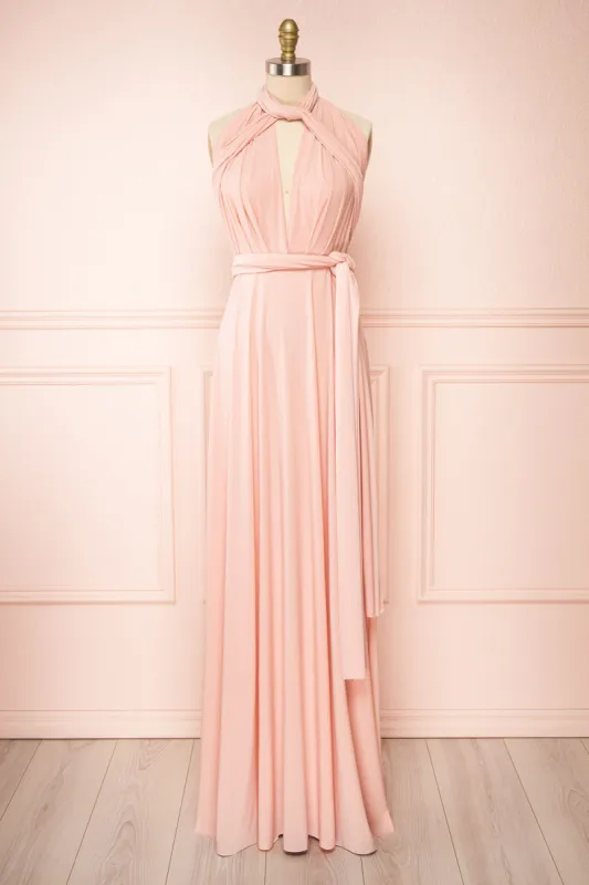 Violaine Blush | Convertible Maxi Dress sold by Boutique 1861