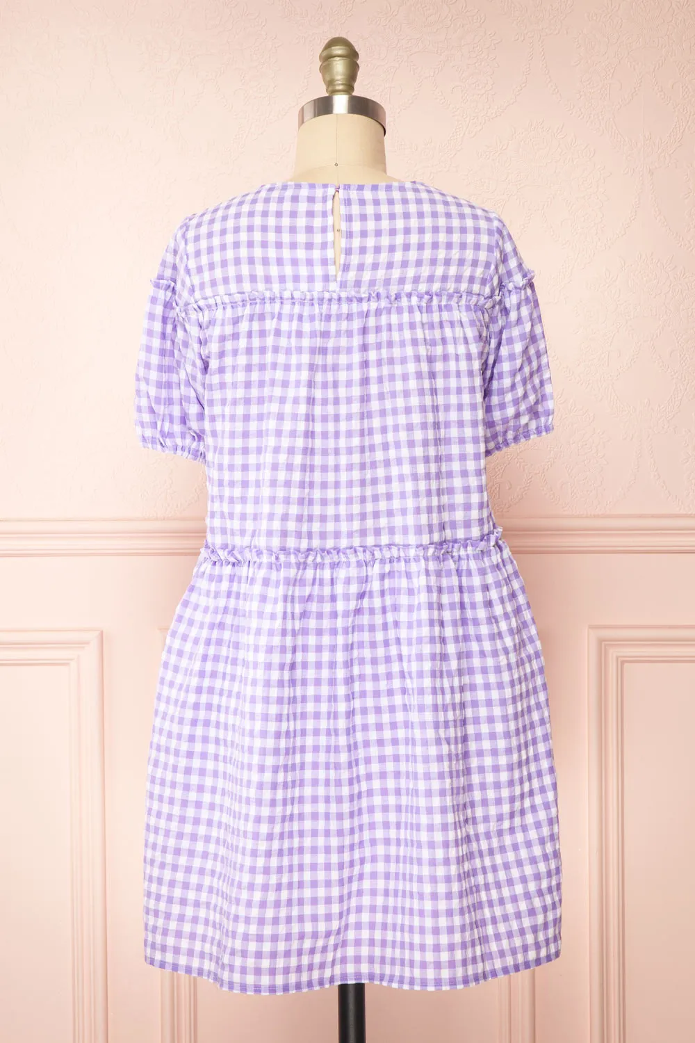 Evie | Short Purple Gingham Dress sold by Boutique 1861 product image thumbnail 5