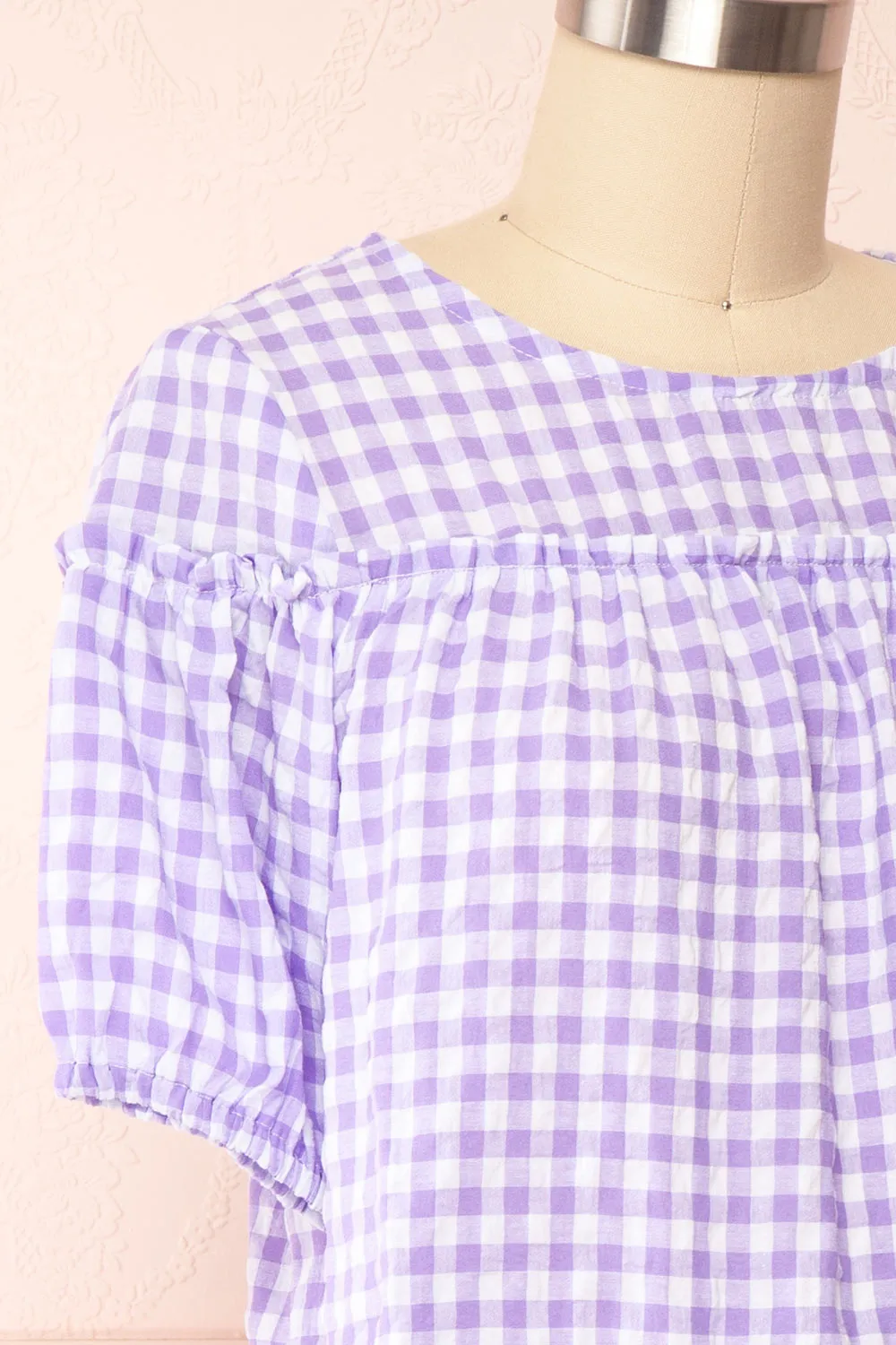 Evie | Short Purple Gingham Dress sold by Boutique 1861 product image thumbnail 4