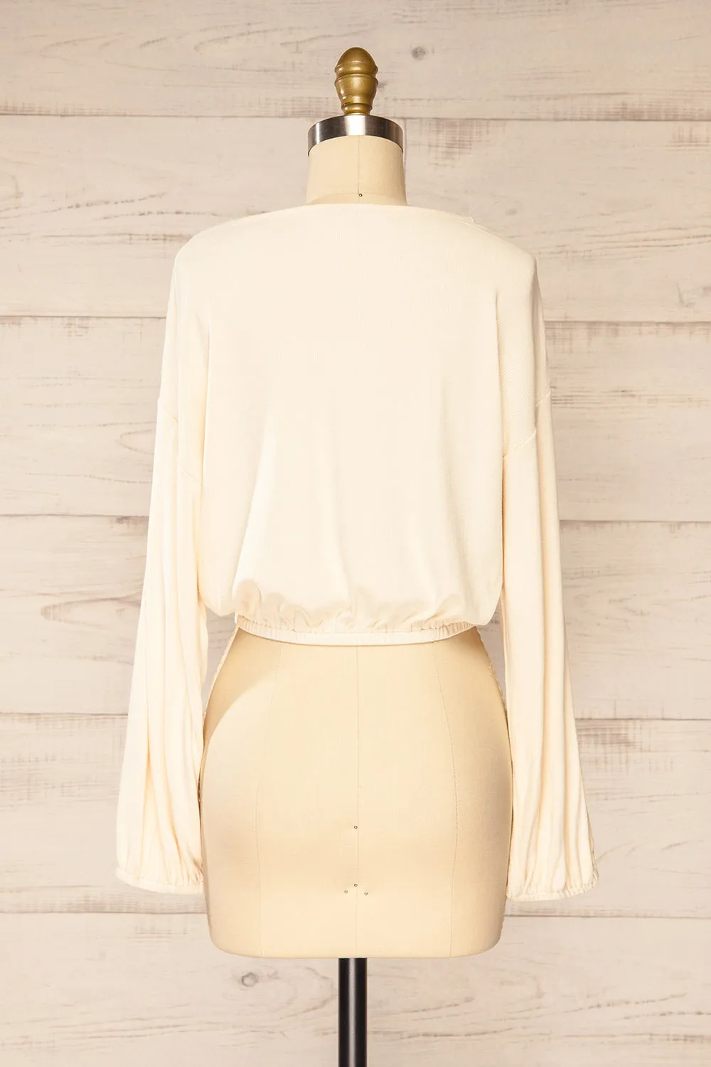 Farnham Ivory | Ribbed Crop Top w/ Long Sleeves sold by Boutique 1861 product image thumbnail 5