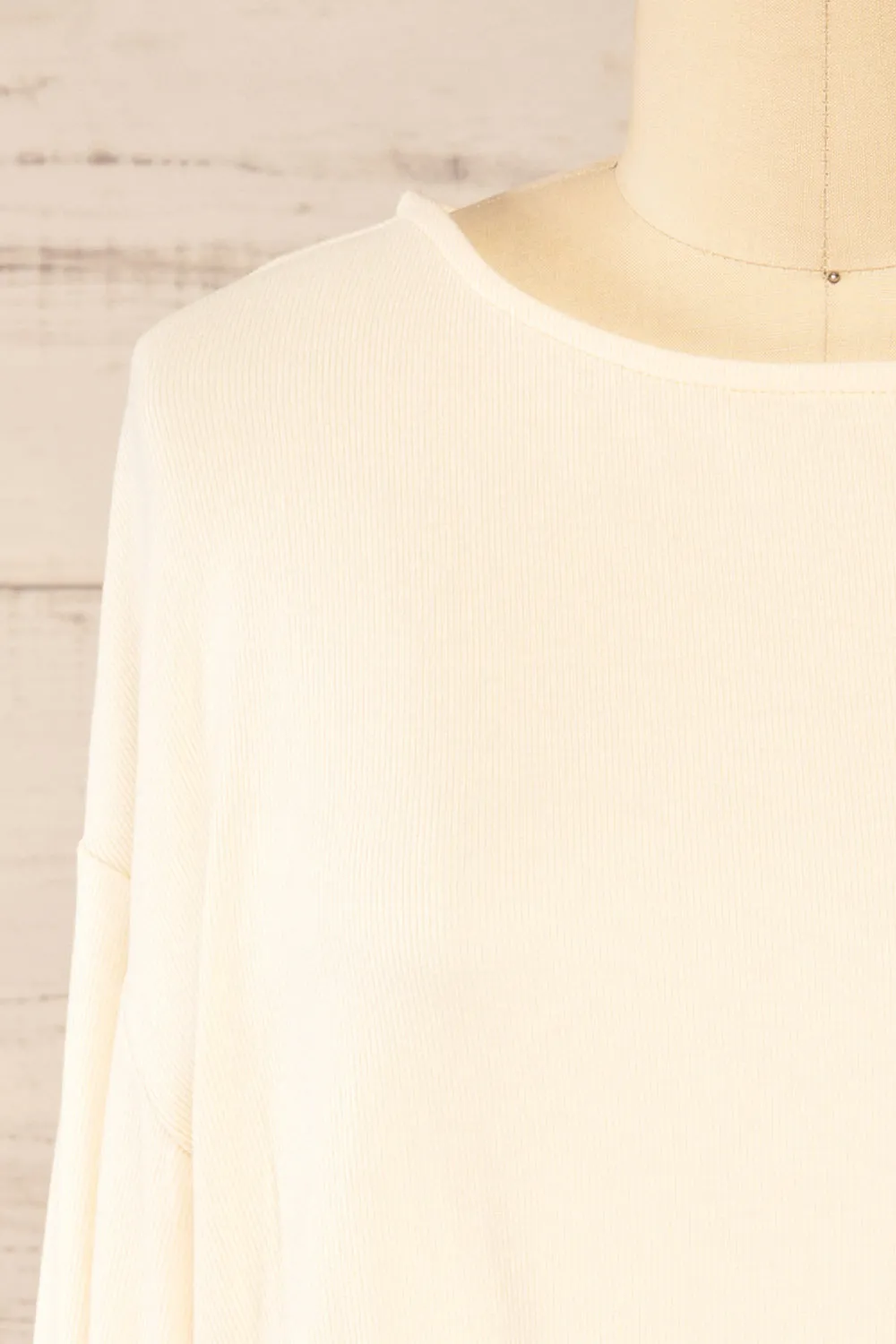 Farnham Ivory | Ribbed Crop Top w/ Long Sleeves sold by Boutique 1861 product image thumbnail 2