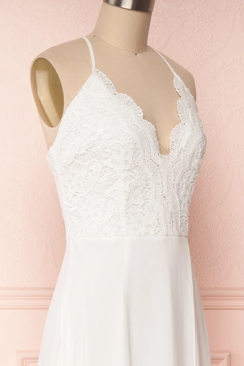 Fabia Ivory | Lace & Chiffon Dress sold by Boutique 1861 product image thumbnail 5