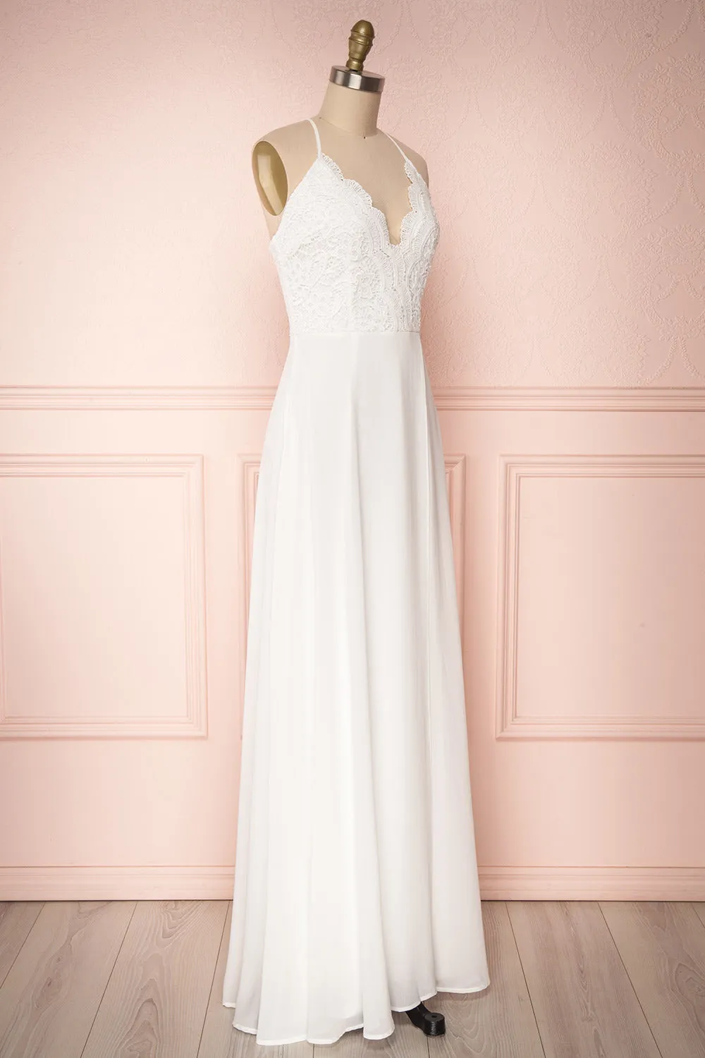 Fabia Ivory | Lace & Chiffon Dress sold by Boutique 1861 product image thumbnail 4