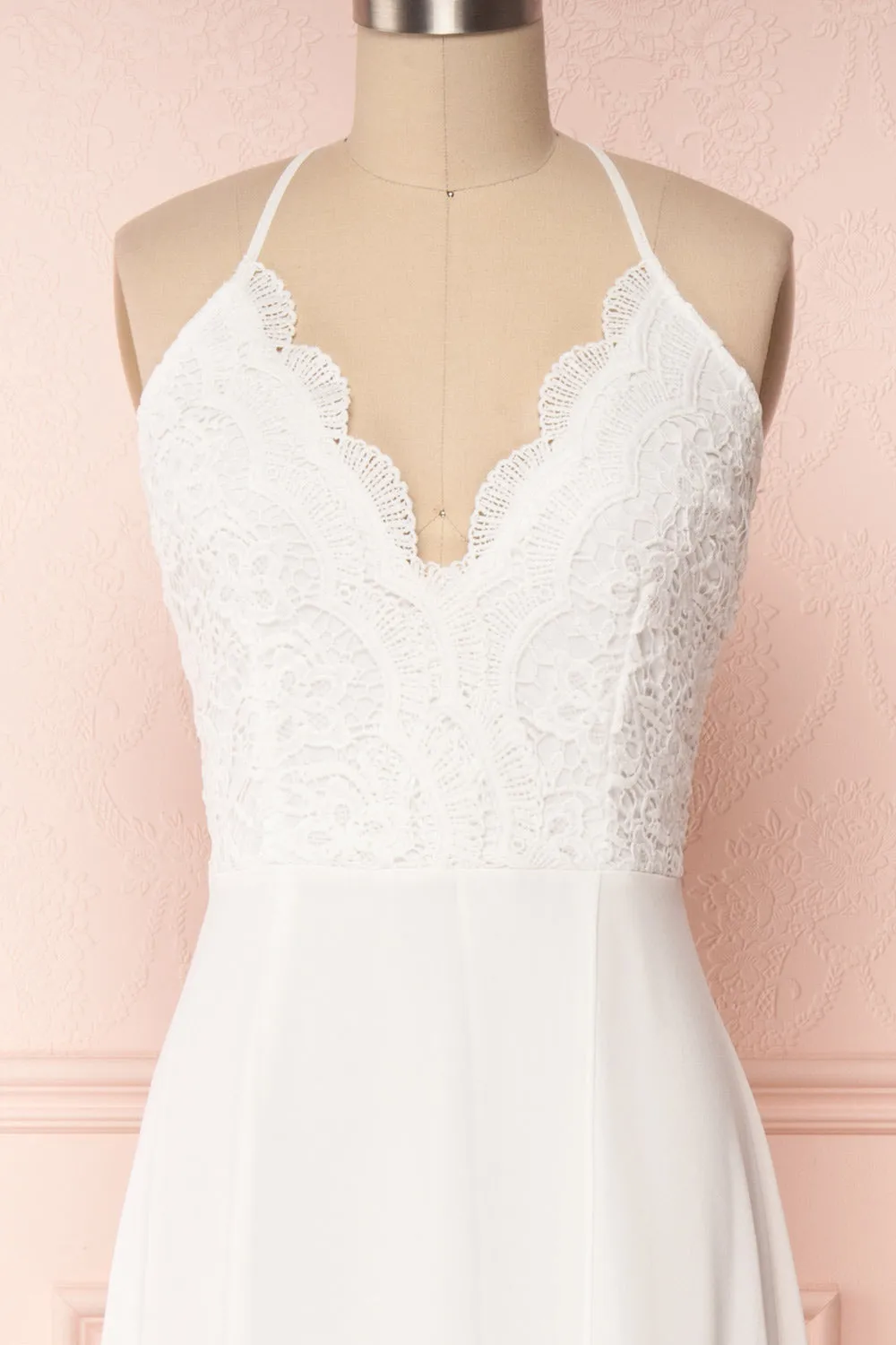 Fabia Ivory | Lace & Chiffon Dress sold by Boutique 1861 product image thumbnail 3