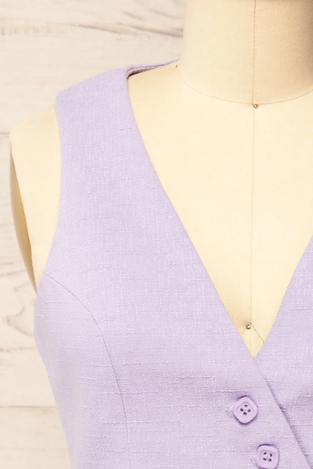 Romero | Lilac Waistcoat w/ Square Buttons sold by Boutique 1861 product image thumbnail 3
