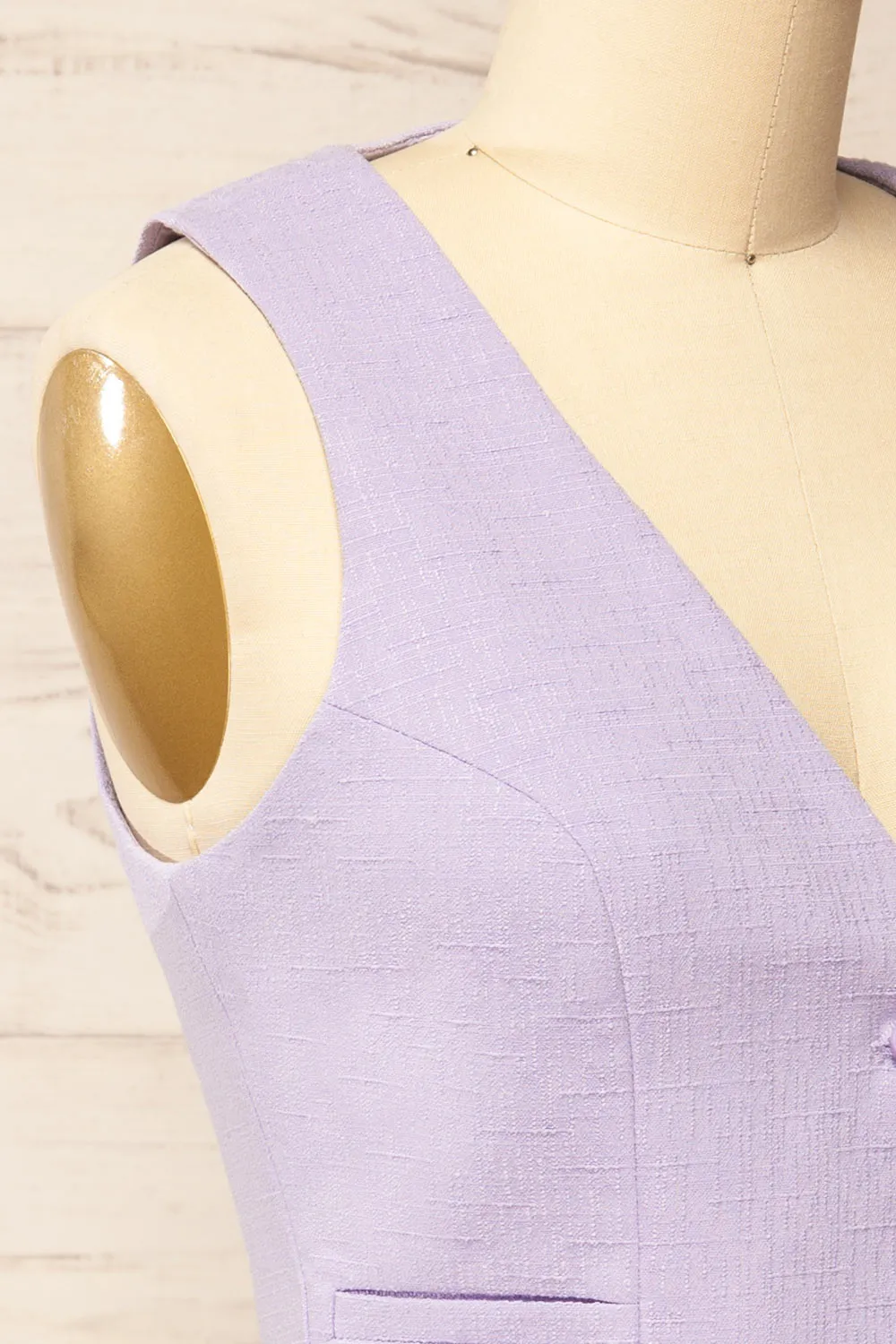 Romero | Lilac Waistcoat w/ Square Buttons sold by Boutique 1861 product image thumbnail 5