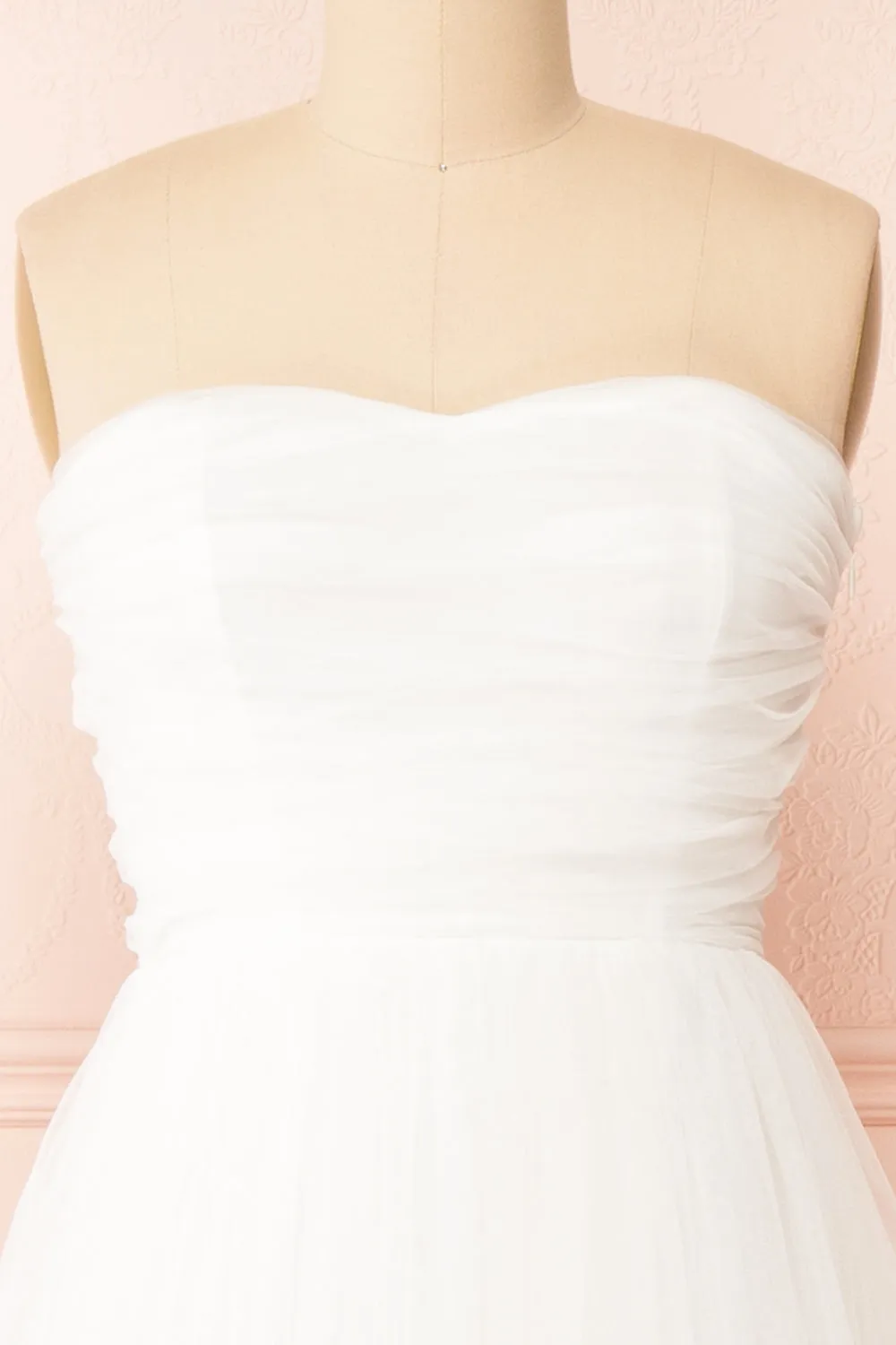 Ifaty White | Strapless Tulle Midi Dress sold by Boutique 1861 product image thumbnail 3