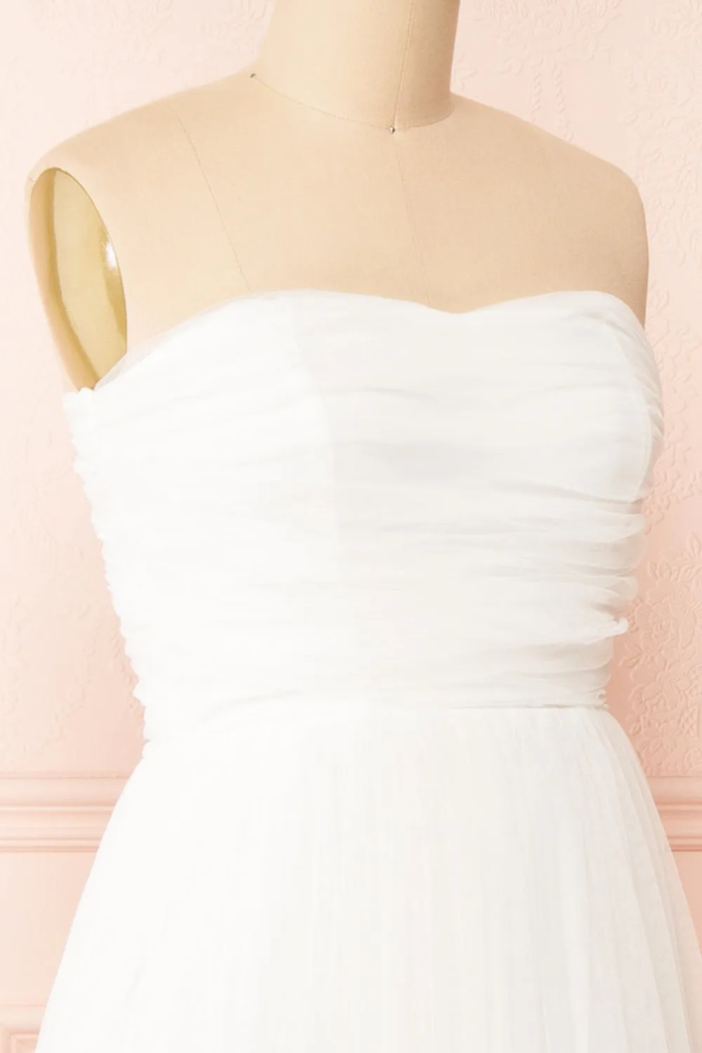 Ifaty White | Strapless Tulle Midi Dress sold by Boutique 1861 product image thumbnail 5