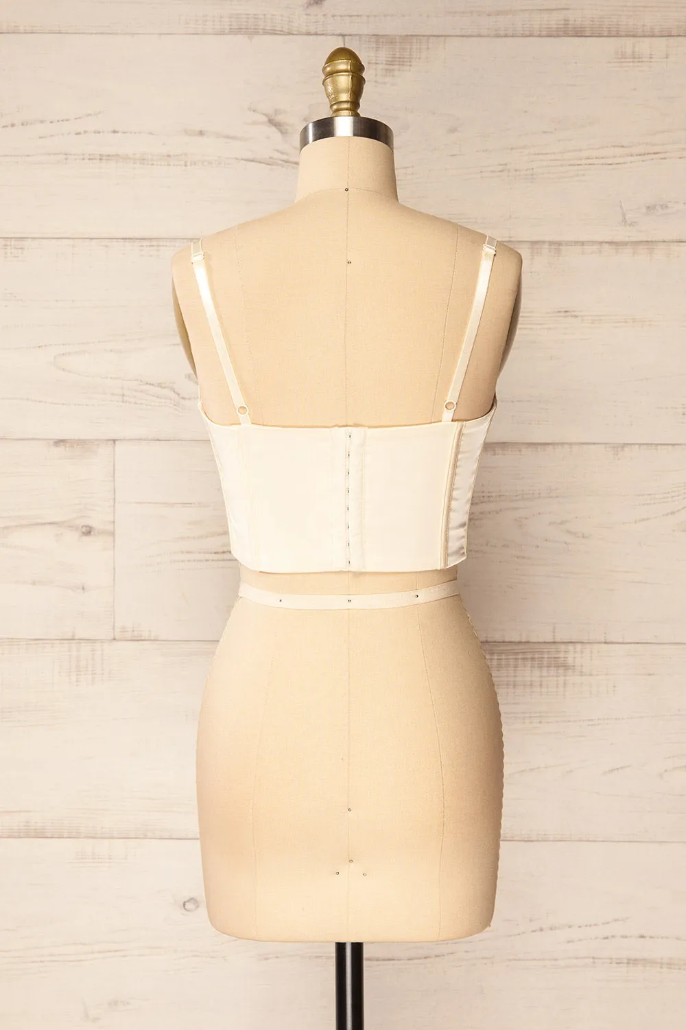 Bergen Ivory | Cropped Corset w/ Lace Trim sold by Boutique 1861 product image thumbnail 5