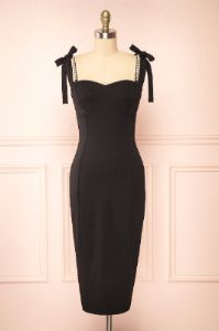 Alarice | Fitted Midi Black Dress sold by Boutique 1861