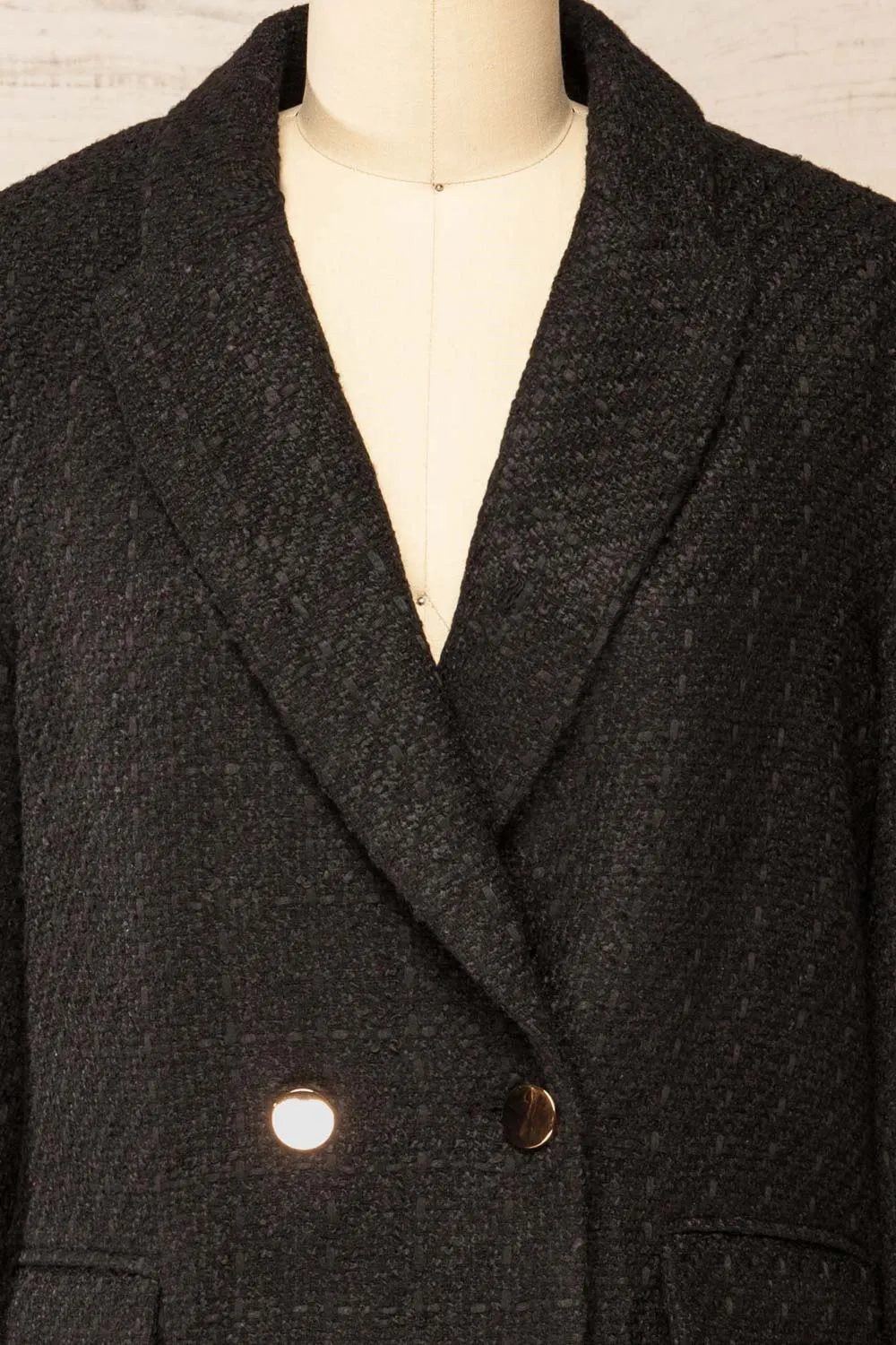 Viltrum Black | Tweed Blazer w/ Gold Buttons sold by Boutique 1861 product image thumbnail 5