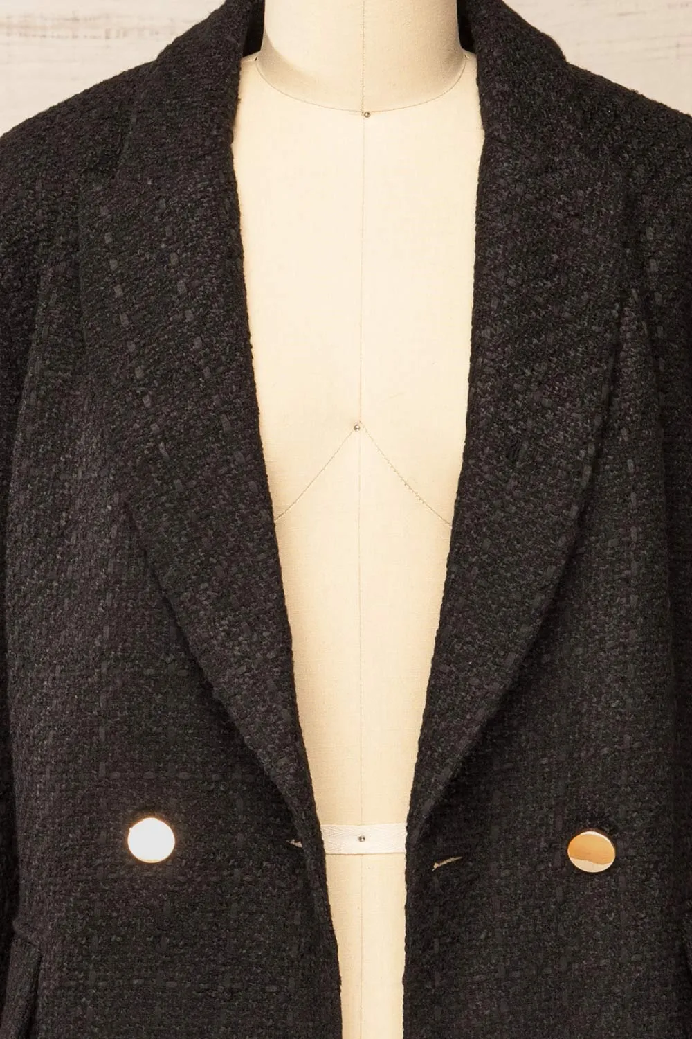 Viltrum Black | Tweed Blazer w/ Gold Buttons sold by Boutique 1861 product image thumbnail 3