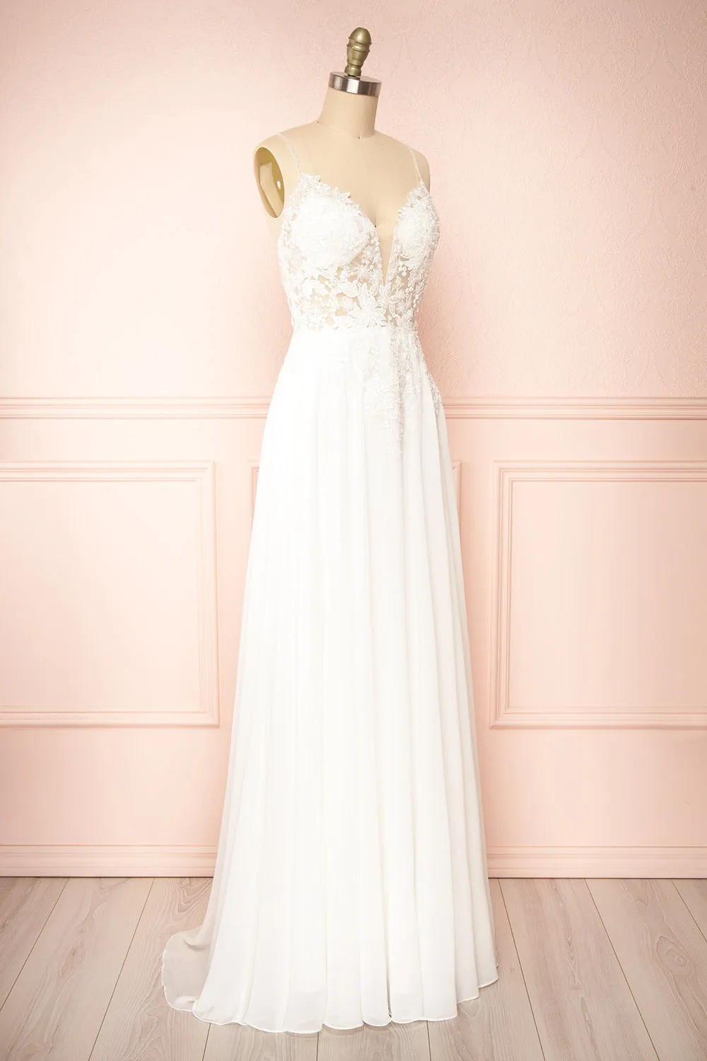 Arsinoe | White Plunging Neckline Bridal Gown sold by Boutique 1861 product image thumbnail 4