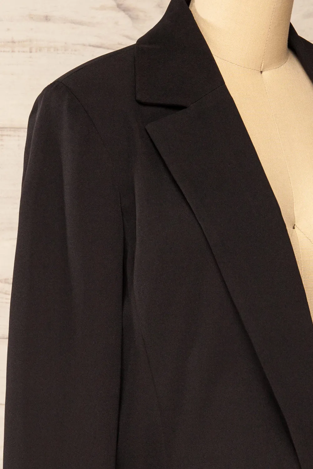 Alcorcon Black | Cropped Blazer w/ Notched Lapels sold by Boutique 1861 product image thumbnail 4