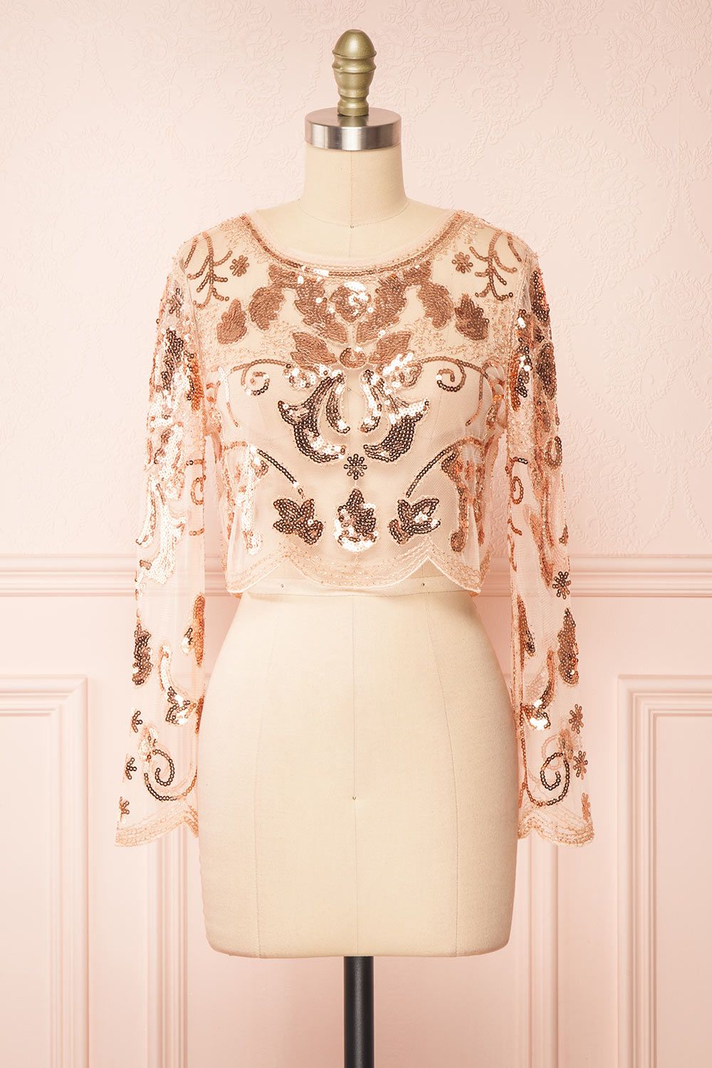 Ismira Rosegold | Cropped Sequin Top sold by Boutique 1861