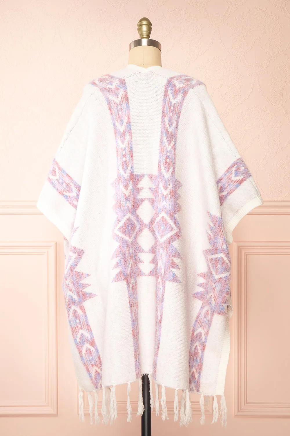 Arwen | White Poncho w/ Pastel Print sold by Boutique 1861 product image thumbnail 5