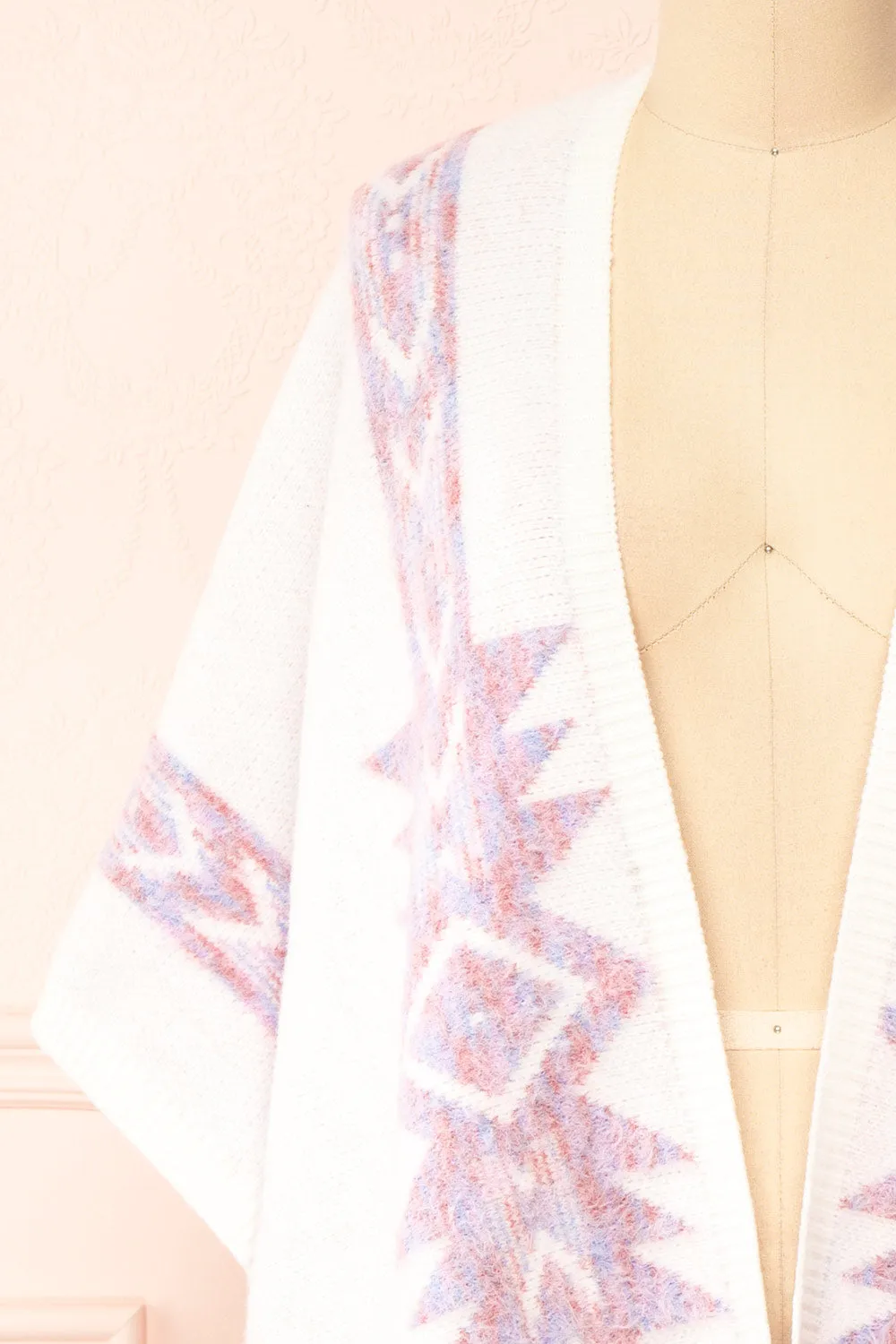 Arwen | White Poncho w/ Pastel Print sold by Boutique 1861 product image thumbnail 2
