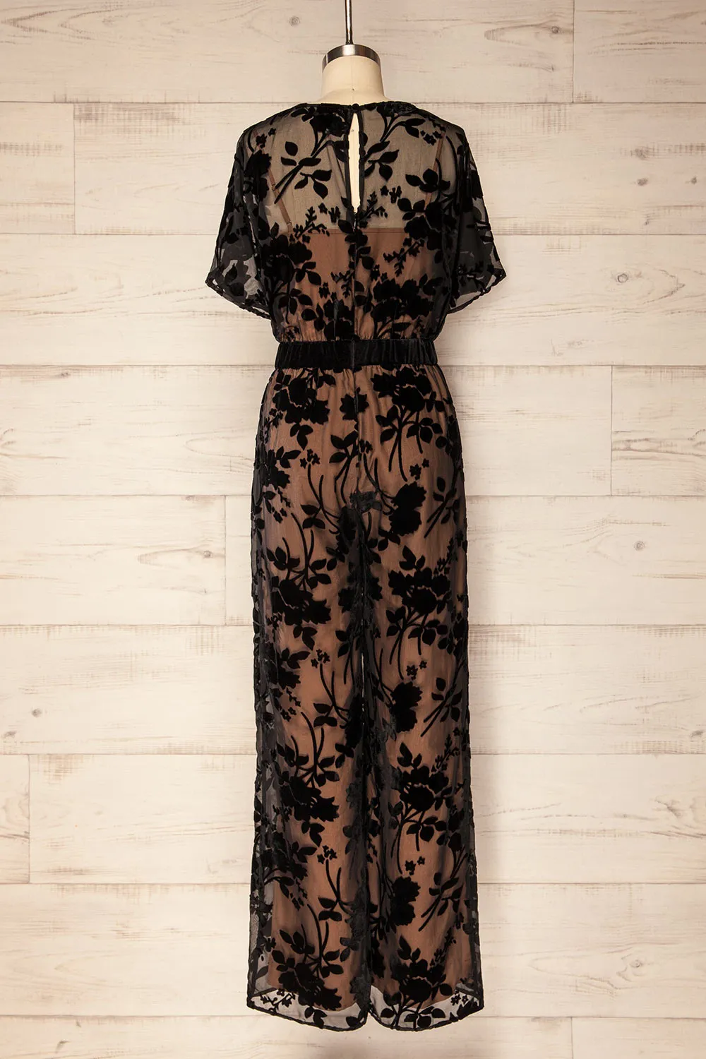 Charleroi | Beige Jumpsuit w/ Black Floral Overlay sold by Boutique 1861 product image thumbnail 5