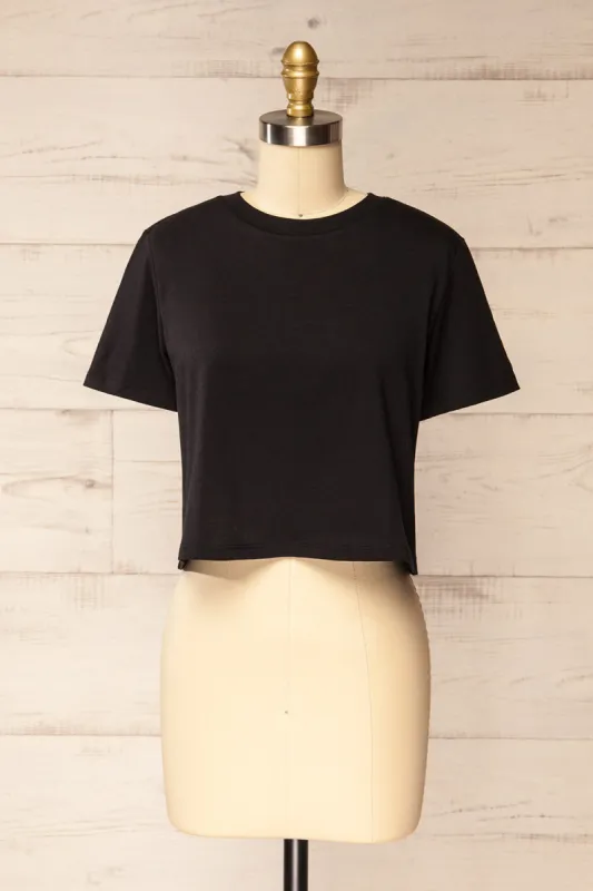 Akita Black | Cotton Cropped T-shirt sold by Boutique 1861