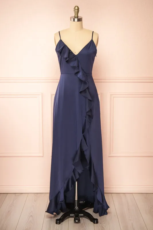 Yoani | Navy Maxi Dress w/ Ruffles sold by Boutique 1861